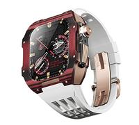 ORKDFJ Fluororubber Bracelet de montre en fibre de carbone pour Apple Watch SE/4/5/6/7/8/9 Series 44/45 mm, 44mm