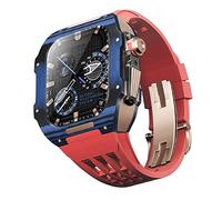 ORKDFJ Fluororubber Bracelet de montre en fibre de carbone pour Apple Watch SE/4/5/6/7/8/9 Series 44/45 mm, 44mm