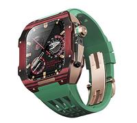 ORKDFJ Fluororubber Bracelet de montre en fibre de carbone pour Apple Watch SE/4/5/6/7/8/9 Series 44/45 mm, 45mm