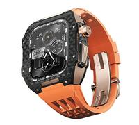 ORKDFJ Fluororubber Bracelet de montre en fibre de carbone pour Apple Watch SE/4/5/6/7/8/9 Series 44/45 mm, 44mm