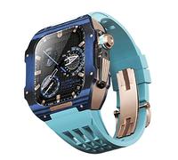 ORKDFJ Fluororubber Bracelet de montre en fibre de carbone pour Apple Watch SE/4/5/6/7/8/9 Series 44/45 mm, 44mm