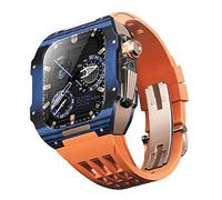 ORKDFJ Fluororubber Bracelet de montre en fibre de carbone pour Apple Watch SE/4/5/6/7/8/9 Series 44/45 mm, 44mm