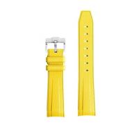 ORKDFJ Pour Omega X Swatch Joint MoonSwatch Bracelet Seamaster 300 hommes femmes 20mm caoutchouc Silicone extrémité incurvée Bracelet bracelets de montre(Yellow)