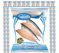 Orkinos Lot de 60 filets de maquereau 800 g avec Pufai Grocery