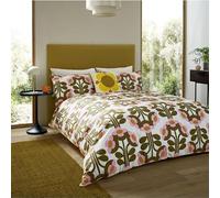 Orla Kiely Just Contempo Parure de lit 100 % coton Motif fleurs d'or 137 x 200 cm