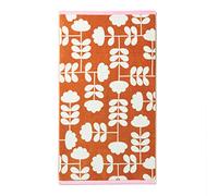 Orla Kiely Serviette de bain à tige coupée Rose tulipe et paprika 100 % coton (serviette de bain 70 cm x 125 cm)