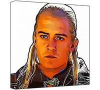 Orlando Bloom Impression Pop Art Multicolore Fond Blanc 50 x 50 x 2,5 cm