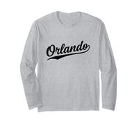 Orlando Florida Cool Retro Script Années 70 Texte Blanc Vintage Manche Longue