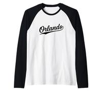 Orlando Florida Cool Retro Script Années 70 Texte Blanc Vintage Manche Raglan