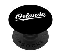 Orlando Florida Cool Retro Script Années 70 Texte Blanc Vintage PopSockets PopGrip Adhésif