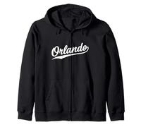 Orlando Florida Cool Retro Script Années 70 Texte Blanc Vintage Sweat à Capuche