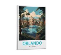 Orlando Florida - Impression sur toile vintage pour salon, chambre à coucher, dortoir, maison, bureau - 20 x 30 cm