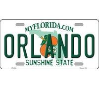 Orlando Florida Plaque d'immatriculation fantaisie en métal Taille : env. 20 x 30 cm (L x l)
