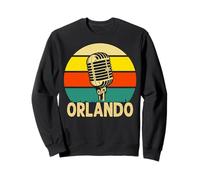 Orlando Microphone rétro avec nom Amusant des années 80 Vintage Lovers Sweatshirt