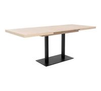 ORLANDO Table a manger a rallonge - Style industriel - Décor chene sonoma et noir - L 120-200 x P 80 x H 75 cm