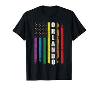 Orlando Us American Flag Rainbow Gay LGBT Pride Month T-Shirt