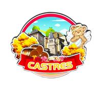 Orlaybar 3336 Aimant décoratif 3D Castres Occitanie France pour réfrigérateur ville voyage souvenir touristique fait main artisanat réfrigérateur aimant décoration de la maison