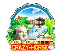Orlaybar Aimant décoratif 3D Crazy Horse Dakota du Sud USA Amérique pour réfrigérateur en ville souvenir de voyage cadeaux touristiques fait à la main pour décoration de la maison -3786