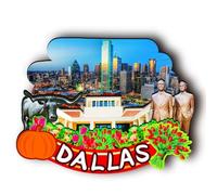 Orlaybar - Aimant décoratif 3D Dallas Texas (TX) Amérique pour réfrigérateur, souvenir de voyage, cadeaux touristiques, fait à la main, décoration de la maison -241