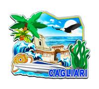 Orlaybar Cagliari Sardaigne Italie Aimant décoratif 3D pour réfrigérateur, souvenir de voyage, cadeaux touristiques, fait à la main, aimant de réfrigérateur, décoration de la maison -4211