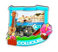 Orlaybar Collioure Occitanie France Aimant décoratif 3D Réfrigérateur Ville Voyage Souvenir Touriste Fait Main Artisanat Réfrigérateur Décoration Maison -3384