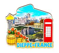 Orlaybar Dieppe, Normandie France Aimant décoratif 3D pour réfrigérateur, souvenir de voyage, cadeaux touristiques, fait à la main, aimant de réfrigérateur, décoration de la maison -3146