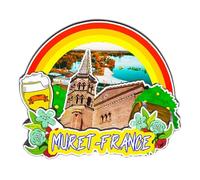 Orlaybar Muret Occitanie France Aimant décoratif 3D pour réfrigérateur Ville Voyage Souvenir Touriste Fait à la main Aimant de réfrigérateur Décoration de la maison -3370