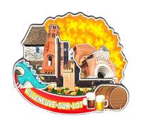 Orlaybar Villeneuve-sur-Lot Nouvelle-Aquita France Aimant décoratif 3D Réfrigérateur Ville Voyage Souvenir Touriste Fait Main Artisanat Aimant de Réfrigérateur Décoration Maison -3302