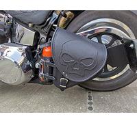 ORLETANOS Diablo Skull Sacoche latérale de Moto, Compatible avec Harley Davidson Softail Compatible avec Fatboy Heritage Fat Bob 2018, Sacoche de Moto
