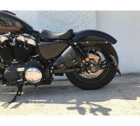 Orletanos MEDUSA Sacoche de selle latérale noire compatible avec le côté gauche Sportster Sporty Forty Eight XL Roadster 1200 883 Iron à partir de 2004