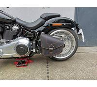 ORLETANOS Odin Sacoche oscillante noire et orange compatible avec Harley Davidson, cadre rigide, cadre oscillant gauche et côté gauche, édition spéciale, sacoche latérale édition limitée