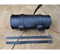 ORLETANOS Rouleau à outils compatible avec les hacheurs Harley Davidson, valise, rouleau en cuir, Hot Rod HD, barre de sissy, rouleau à bagages, sac de moto, noir