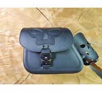 ORLETANOS Sacoche à Bascule Dyna Skull Blackline Compatible avec Harley Davidson Dyna Street Bob Fat Bob Low Rider Sporty Sac de Voyage Sportster Sac de Voyage