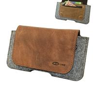 OrLine Étui de Ceinture pour MyPhone Hammer Iron2. Étui Housse de Protection Coque en Feutre et Un Vrai Cuir