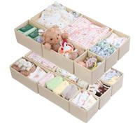 ORLISA Lot de 14 organiseurs de tiroirs compatibles avec la commode Malm spécialement conçu pour armoire, commode, tables à langer, pliables et modulaires, beige