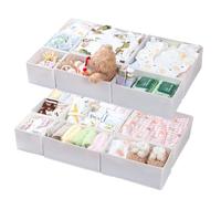 ORLISA Malm Lot de 14 organiseurs pour commode, tiroirs, système de rangement pour vêtements, pliable et lavable, flexible, combinable, pour armoire ou commode à langer, blanc