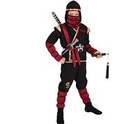 ORLOB Ninja Costume-Rouge-Or-Noir-Taille : 116-152/164/104