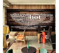 ORLUMY Papier Peint Mural Personnalisé 3D Lettre Stéréo Restaurant Café Fond Vintage Peinture Murale Revêtement Mural Salon Canapé Chambre Tv Fond Papier Peint Décoration D'Intérieur-200X140Cm