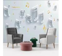 ORLUMY Papier Peint Mural Personnalisé 3D Motif Notes De Musique Pour Chambre D'Enfant,Décoration De Salon,Canapé,Chambre À Coucher,Tv,Maison-200X140Cm