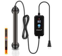 Orlushy Mini chauffe-aquarium submersible 50 W, chauffage d'aquarium réglable avec écran numérique, protection contre la surchauffe et thermomètre gratuit pour réservoir d'eau douce et d'eau salée de