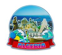 Orlybar Aimant de réfrigérateur Algérie en bois 3D monuments de voyage souvenirs de collection décoration fait main aimant de réfrigérateur -5668