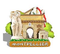 Orlybar Aimant de réfrigérateur France Montpellier en bois 3D monuments de voyage souvenir décoration fait main