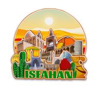 Orlybar Aimant de réfrigérateur Ispahan Iran en bois 3D monuments de voyage souvenirs de collection décoration fait main aimant de réfrigérateur -6540