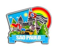 Orlybar Aimant de réfrigérateur Sao Paulo Brésil en bois 3D monuments de voyage souvenirs de collection décoration fait main -4223