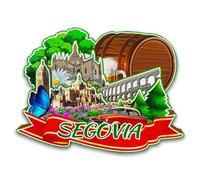 Orlybar Aimant de réfrigérateur Segovia Espagne en bois 3D monuments de voyage souvenirs de collection décoration fait main aimant de réfrigérateur -6693