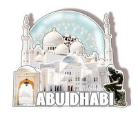 Orlybar Orlaybar Aimant décoratif 3D Abu Dhabi Émirats arabes unis pour réfrigérateur, souvenir de voyage, cadeaux touristiques, fait à la main, aimant de réfrigérateur, décoration de la maison -1120