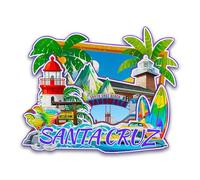 Orlybar Santa Cruz California USA Aimant de réfrigérateur en bois 3D monuments de voyage souvenir de collection décoration fait main aimant de réfrigérateur -7043