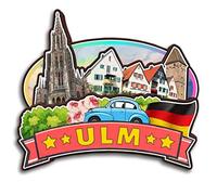 Orlybar ULM Bade-Wurtemberg Allemagne Aimant de réfrigérateur Collection en bois 3D Fait à la main Voyage Ville Souvenirs Réfrigérateur Aimant de Réfrigérateur Décoration de la Maison Cadeau -1527