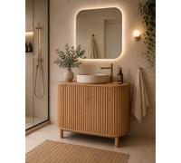 Orma - petit meuble salle de bain en bois de teck 1 porte