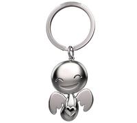 Ormromra 1 porte-clés ange gardien en alliage de zinc, porte-bonheur, amour, chromé brillant, petits cadeaux pour petite amie, mère, sœurs, etc., N°, NO